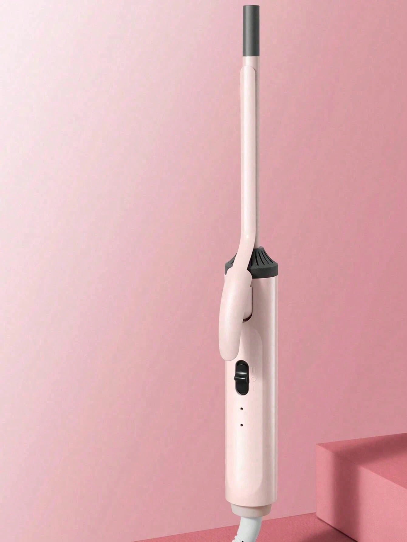 0.35 Inch Curling Iron 9mm Professional Ceramic Tourmaline Coating Barrel Hair Curler, 2 Heat Setting (160°C-200°C/320°F to 392°F) for All Hair Types Pink