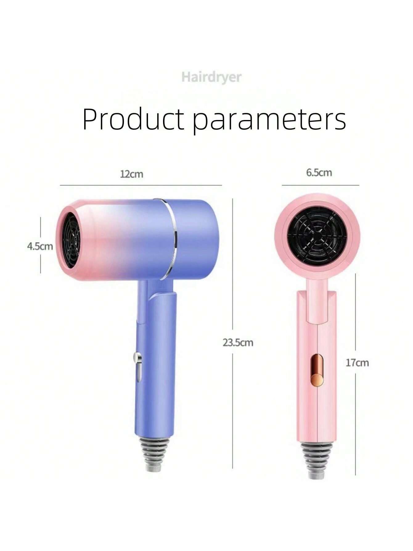 1pc Foldable Hair Dryer With Gradient Color For Home Use