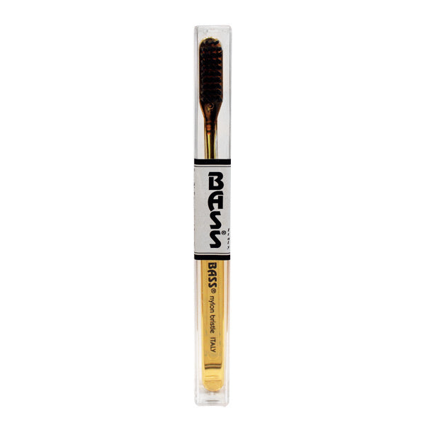 Bass Brushes Gold Chrome Nylon Bristle Toothbrush #10071580