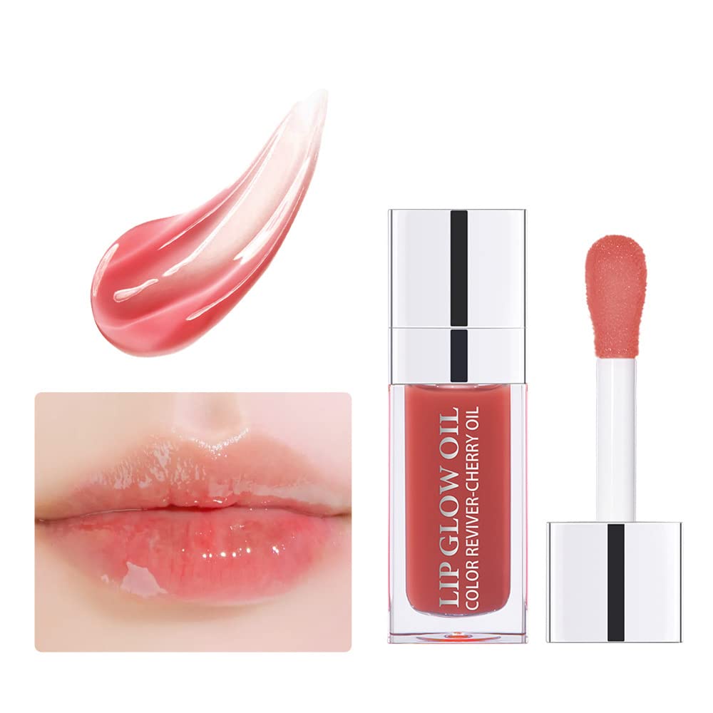 Plumping lip oil, Hydrating Lip Gloss, Tinted Lip Balm, Moist Lip Gloss, Lip Care, Toot Lip Oil, Long Lasting Moisturizing Clear, Non-sticky texture, Big Brush, Shine Shine, Base lip glaze (012#Rosewood)
