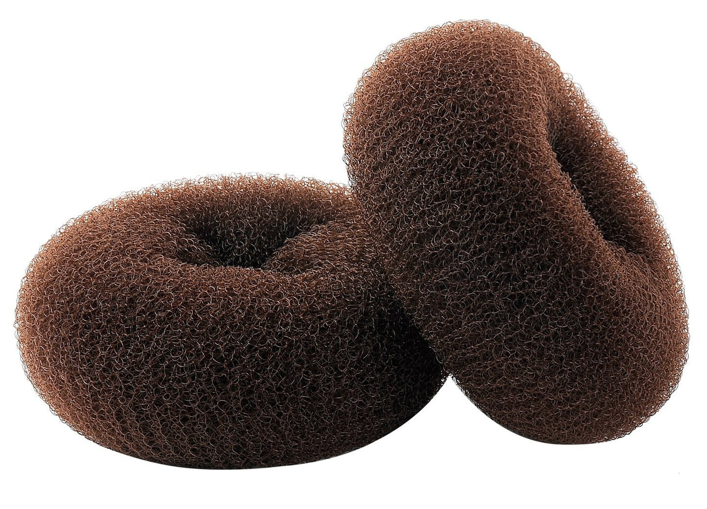 ClothoBeauty 2 pieces Extra Large Size Hair Bun Donut Maker, Ring Style Bun, Women Chignon Donut Buns Doughnut Shaper Hair Bun maker (4.3 in. For Thick and Long Hair) (Brown)