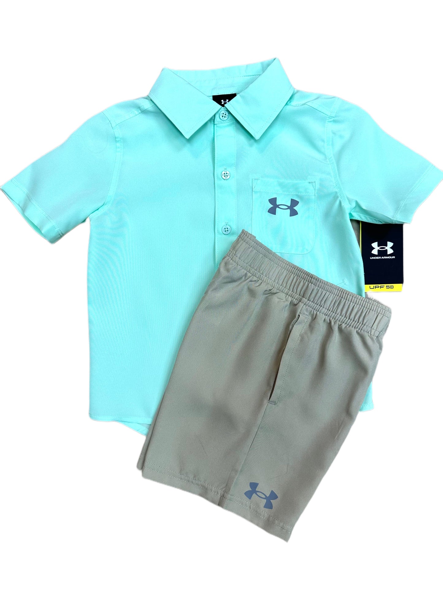UA Woven Shirt Set, Aqua Foam