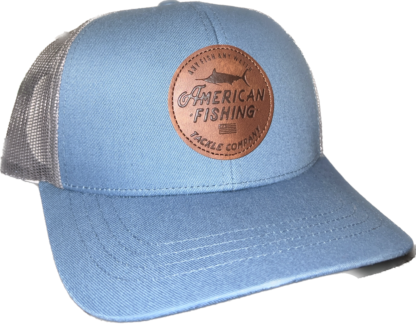 AFTCO Lemonade Leather Trucker- Slate Blue