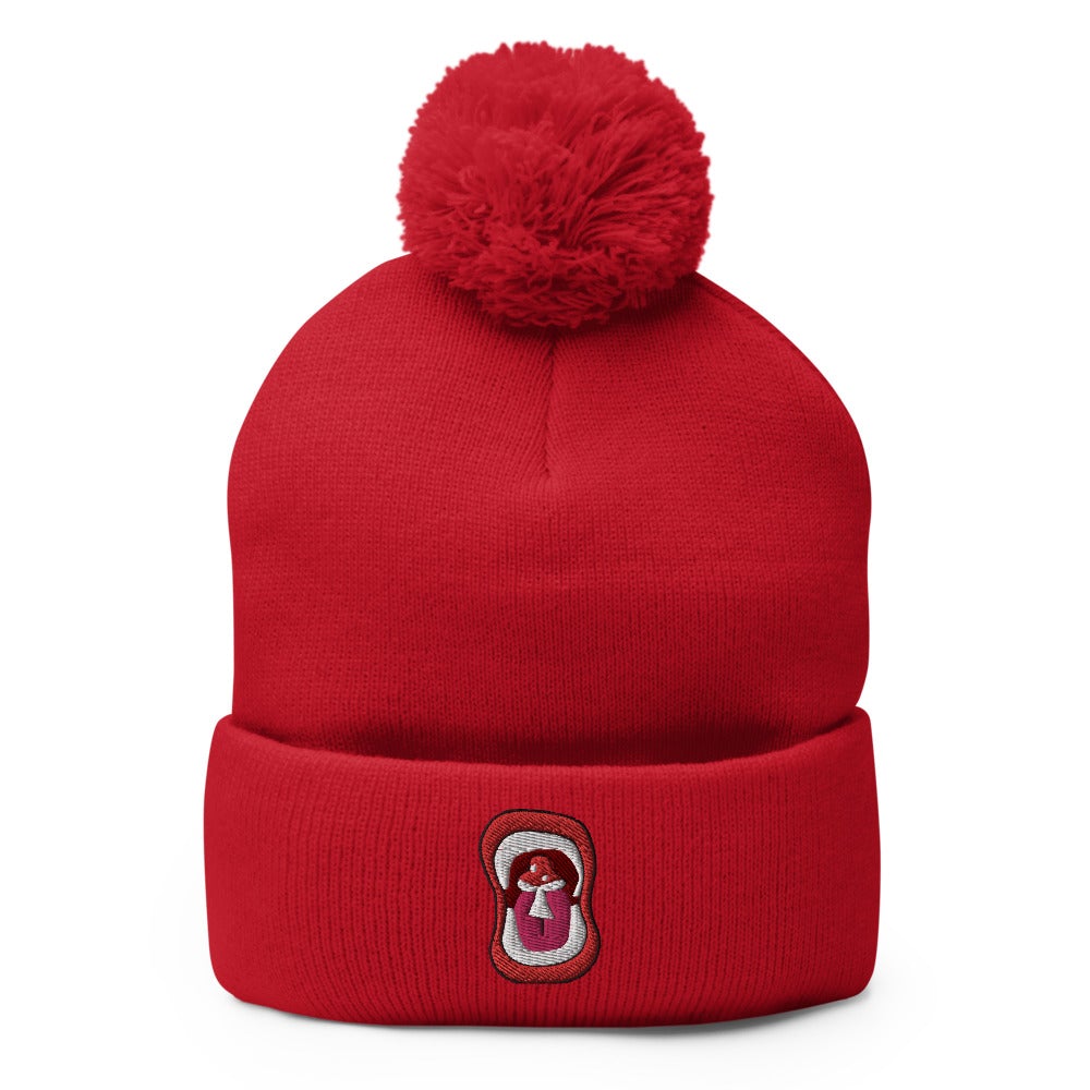 'Shroom in Mouth | Trippy Raver Pom-Pom Beanie