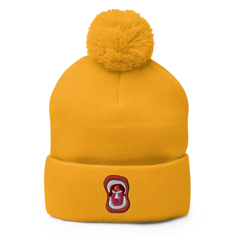'Shroom in Mouth | Trippy Raver Pom-Pom Beanie