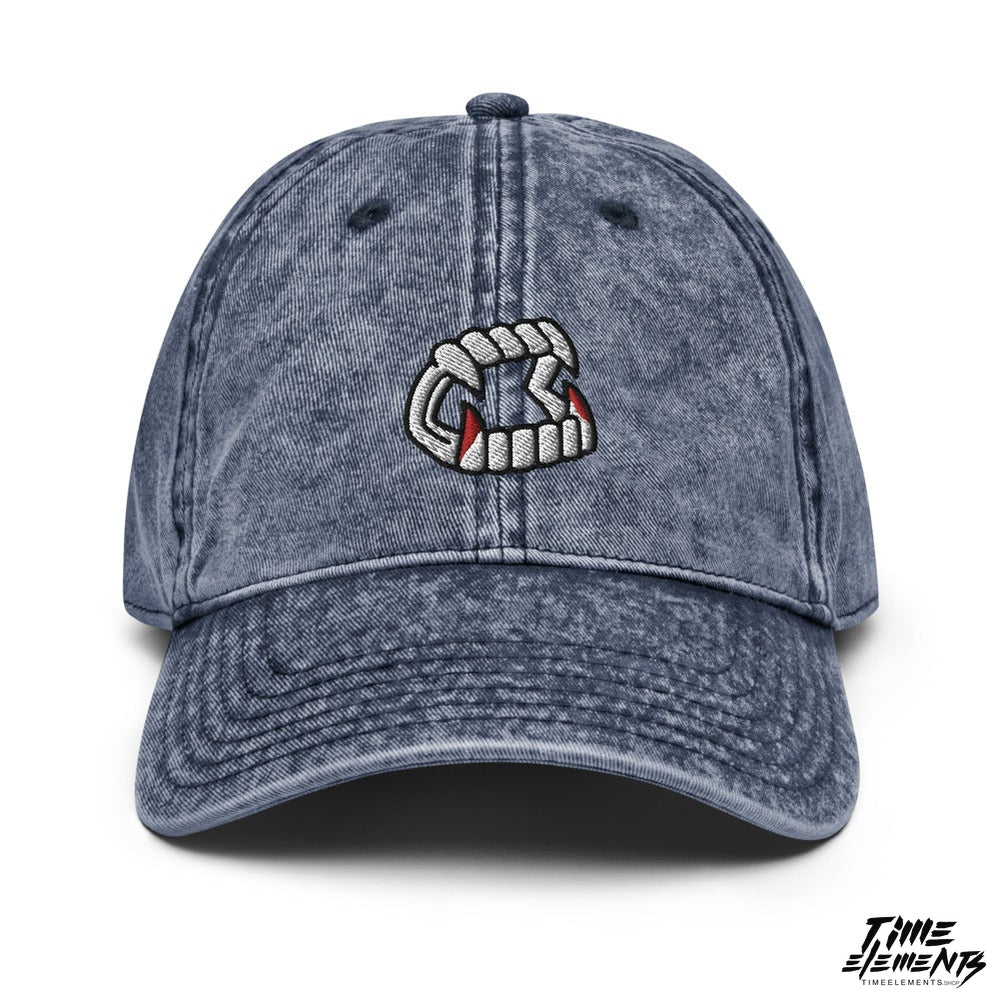 Vampire Fangs | Acid Wash Dad Hat Cap