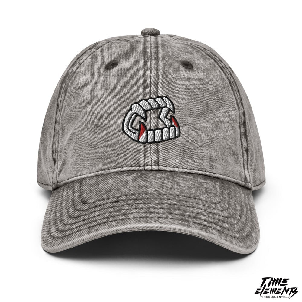 Vampire Fangs | Acid Wash Dad Hat Cap