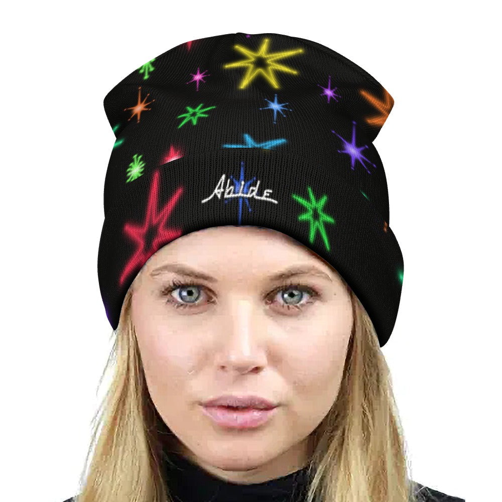 Abide Lebowski's Neon Stars Cuffed Beanie