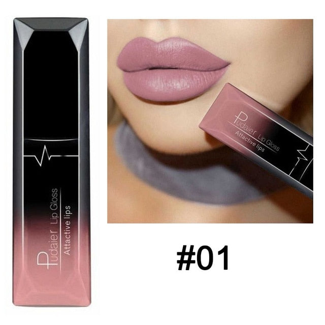 Waterproof Nude Matte Velvet Glossy Gloss Lipstick Lip Balm Sexy Red Lip Tint 21 Colors