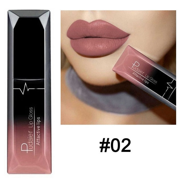 Waterproof Nude Matte Velvet Glossy Gloss Lipstick Lip Balm Sexy Red Lip Tint 21 Colors