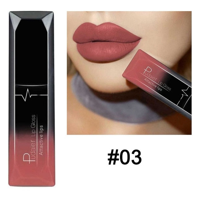 Waterproof Nude Matte Velvet Glossy Gloss Lipstick Lip Balm Sexy Red Lip Tint 21 Colors