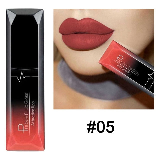 Waterproof Nude Matte Velvet Glossy Gloss Lipstick Lip Balm Sexy Red Lip Tint 21 Colors
