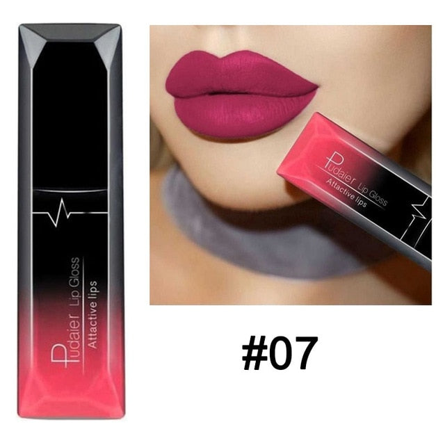 Waterproof Nude Matte Velvet Glossy Gloss Lipstick Lip Balm Sexy Red Lip Tint 21 Colors