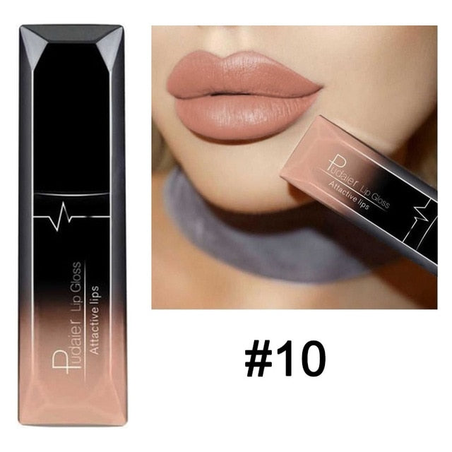 Waterproof Nude Matte Velvet Glossy Gloss Lipstick Lip Balm Sexy Red Lip Tint 21 Colors