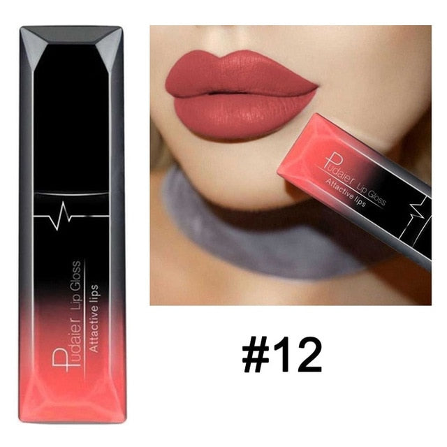 Waterproof Nude Matte Velvet Glossy Gloss Lipstick Lip Balm Sexy Red Lip Tint 21 Colors