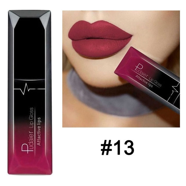 Waterproof Nude Matte Velvet Glossy Gloss Lipstick Lip Balm Sexy Red Lip Tint 21 Colors