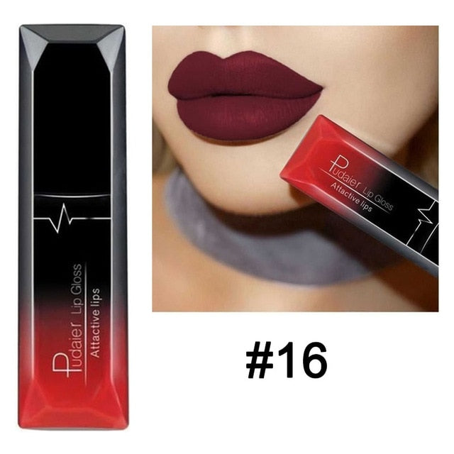Waterproof Nude Matte Velvet Glossy Gloss Lipstick Lip Balm Sexy Red Lip Tint 21 Colors