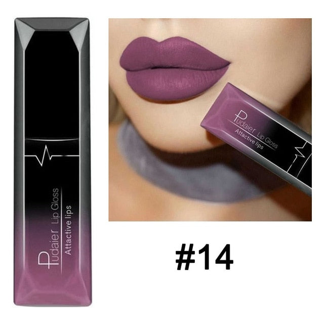 Waterproof Nude Matte Velvet Glossy Gloss Lipstick Lip Balm Sexy Red Lip Tint 21 Colors
