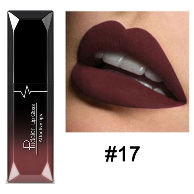 Waterproof Nude Matte Velvet Glossy Gloss Lipstick Lip Balm Sexy Red Lip Tint 21 Colors