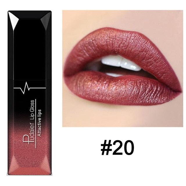 Waterproof Nude Matte Velvet Glossy Gloss Lipstick Lip Balm Sexy Red Lip Tint 21 Colors