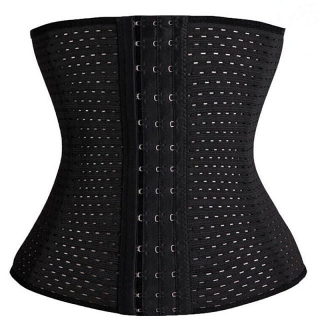 Women Latex Waist Trainer Body Shaper with Zipper Cincher Corset Top Slimming Belt