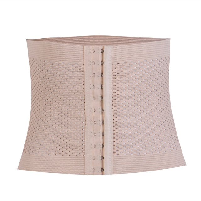 Women Latex Waist Trainer Body Shaper with Zipper Cincher Corset Top Slimming Belt