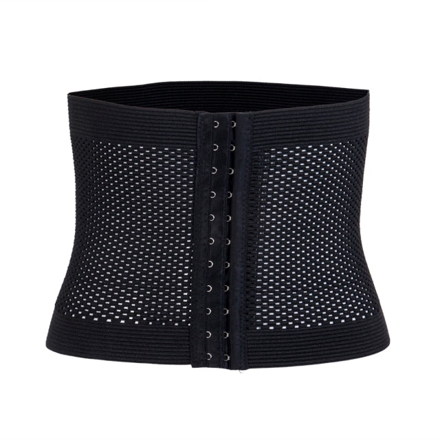 Women Latex Waist Trainer Body Shaper with Zipper Cincher Corset Top Slimming Belt