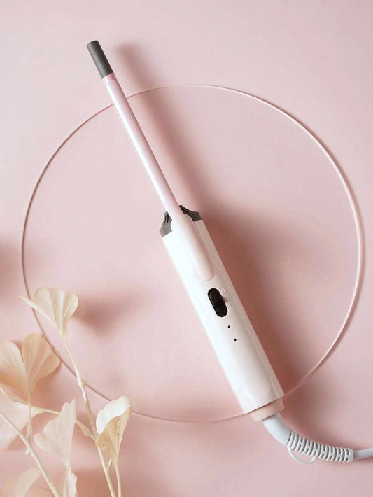 0.35 Inch Curling Iron 9mm Professional Ceramic Tourmaline Coating Barrel Hair Curler, 2 Heat Setting (160°C-200°C/320°F to 392°F) for All Hair Types Pink