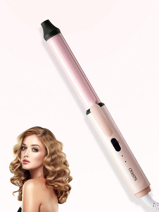 1pc 25mm Big Wavy Air Bangs Curling Iron, Universal One-button Switch, 200°C Constant Temperature, Portable For Home And Travel Use (fs-h186-9, Pink)
