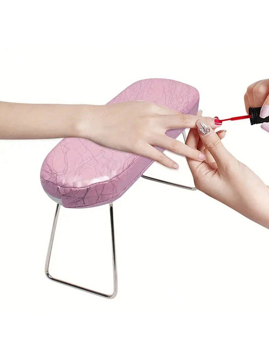 1pc Striped Leather Nail Art Hand Rest For Manicure Shop Use, Comfortable Hand Cushion
