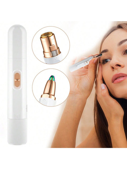 1x Usb Rechargeable Multifunctional Women’S Electric Eyebrow Trimmer Epilator