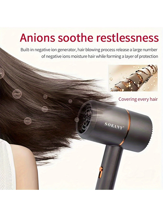 1pc Plug Hair Dryer 1200w High Power Hair Styling Tool With Straightening Nozzle
