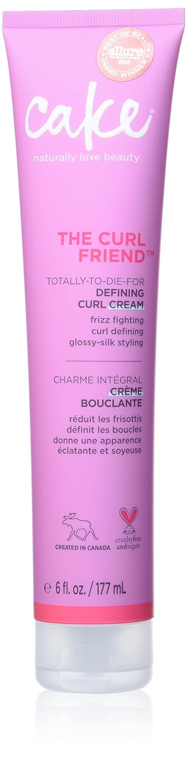 Cake Beauty Curl Friend Defining Curl Cream - Bounce Curly Hair Styling Product & Anti Frizz Control Heat Protectant for Hair Detangler Ð Cruelty Free & Vegan
