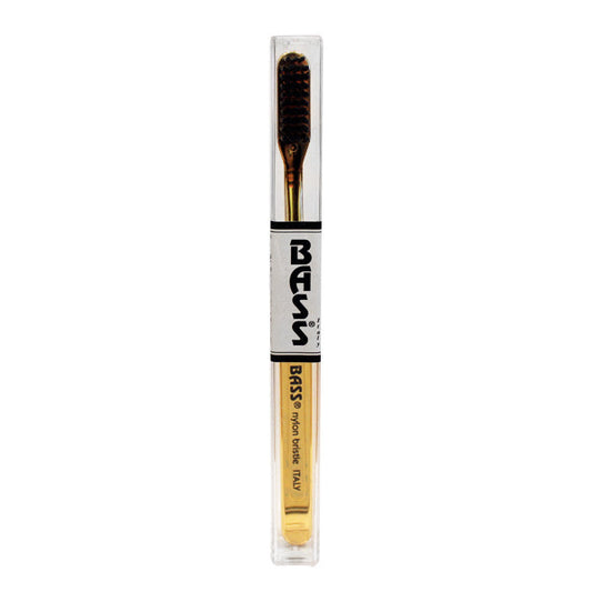 Bass Brushes Gold Chrome Nylon Bristle Toothbrush  #10071580