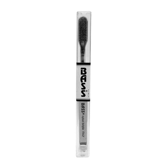 Bass Brushes Silver Chrome Nylon Bristle Toothbrush  #10071581