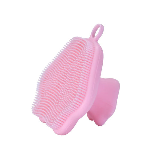 Silicone Face Scrubber, Manual Facial Cleansing Brush Blackhead Scrubber Exfoliating Brush, Face Care Grooming Routine for Women and Men (Pink)
