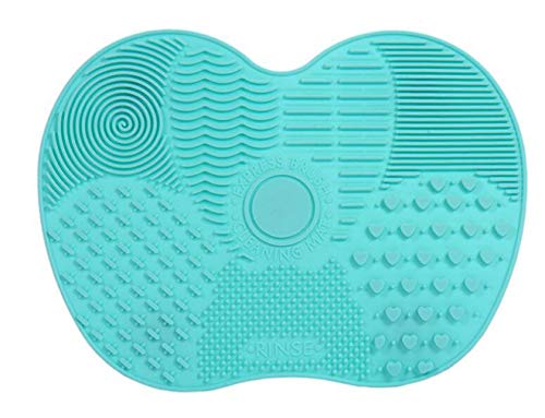 Brilaris Makeup Brush Cleaner Mat,Make Up Cleaning Mat Silicone Brush Cleaner Pad Portable Drying Washing Tool Scrubber with Suction Cup Small Size Purple