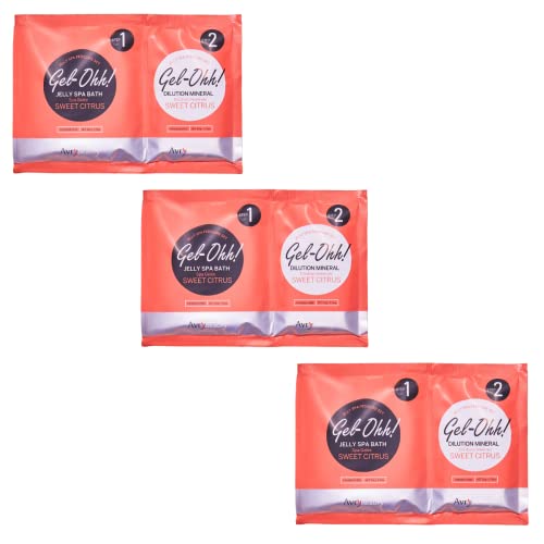 AvryBeauty Gel-Ohh Jelly Spa Bath 3 Pack, Citrus Fresh, Citrus Scented, Vitamin C, Jelly Pedicure, Salon Services, Pedicure, Salon Pedi, Relaxation, Heat & Aroma Therapy, Foot Care