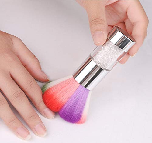 Wanton,Nail Art Dust Brush Colorful Nail Brush Remover Cleaner For Acrylic & UV Nail Gel Powder Rhinestones Makeup Foundation Brushes Nail Arts Dust Cleaner Brush for Makeup or Nail Arts