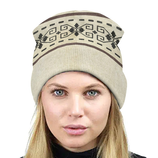 The Dude Cuffed Beanie w/ Classic Lebowski Sweater Pattern