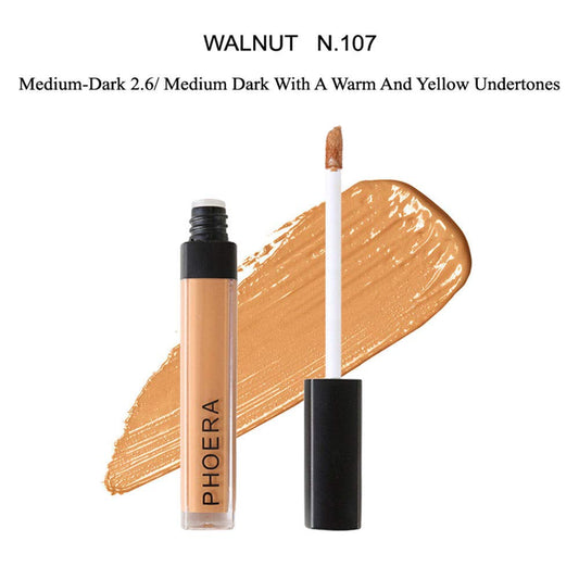 AQUAPURITY PHOERA Liquid Concealer Full Coverage Makeup Face Moisturizer Foundation Conceal Under Eye Dark Circles (107 WALNUT)
