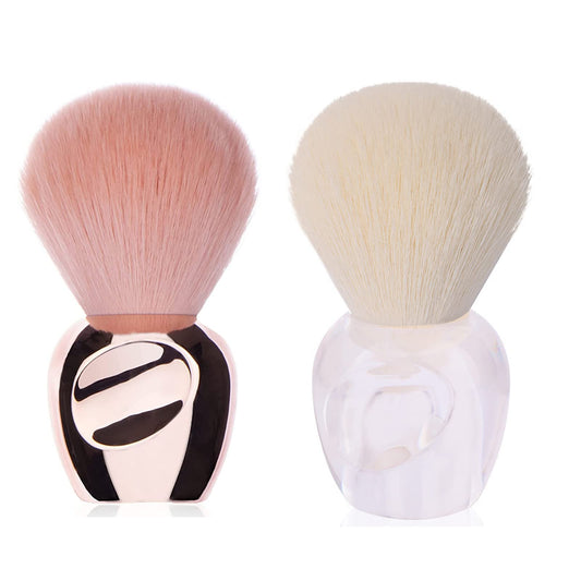 UNIMEIX Nail Dust Brush Acrylic Nail Powder Remover Makeup Brush Cleaner Kabuki Brush Gel Nail Art Brushes for Cleaning Fingernails 2Pcs (Transparent and Rose Golden)