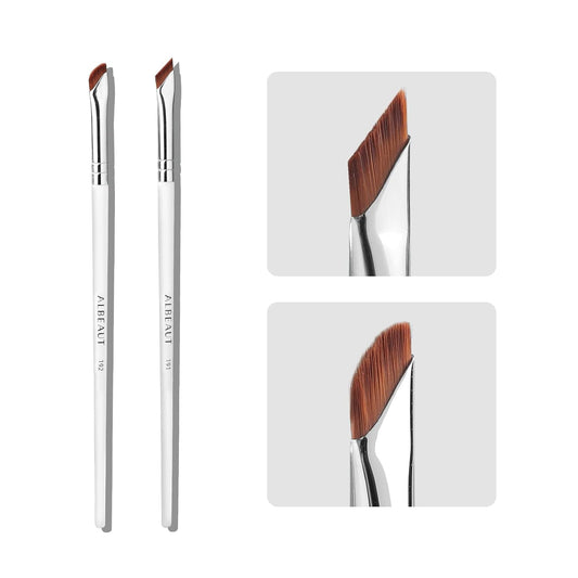 Albeaut Eyeliner Brow Brush Angled Thin Gel Liner Makeup Brush Fine Point Eyebrow Brushes Flat Brow Tint Brush Kit Applicator Tool
