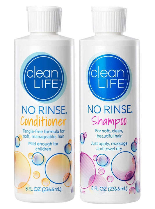 Clean Life No-Rinse Shampoo and Conditioner Bundle - 8 fl oz per Bottles
