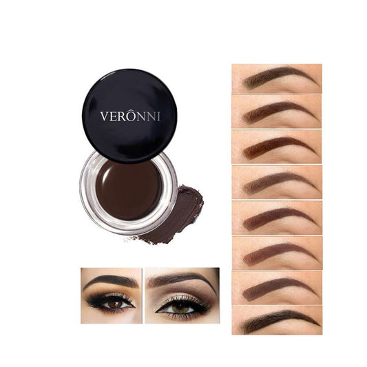 VERONNI Eyebrow Cream,Eyebrow Color Long Lasting Waterproof Eyebrow Pomade Gel,Eyebrows Enhancers Smooth Eye Brow Makeup 0.75oz_#01 Dark Brown)_