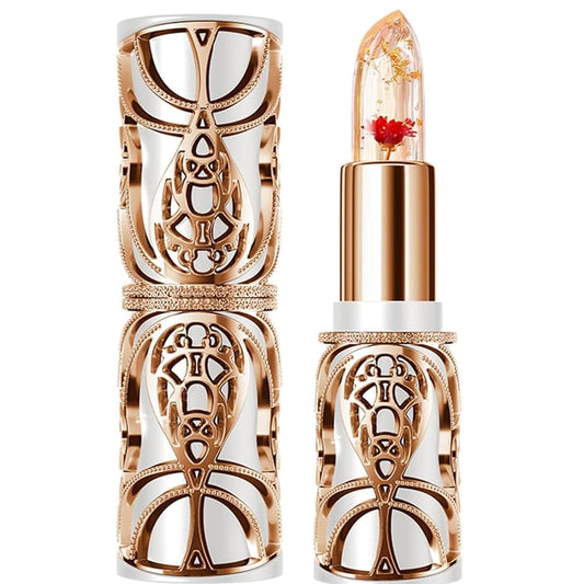 Rosarden Crystal Jelly Flower Lipstick, Ph Lipstick Color Changing, Clear Temperature Color Changing Lip Gloss, Color Changing Lipstick Long Lasting Waterproof, Lip Tint Lip Balm with Flower Inside