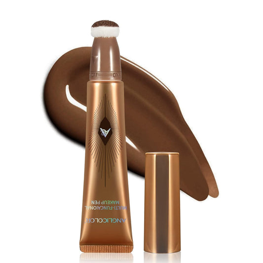 Anglicolor Contour Stick With Cushion Applicator,Liquid Contour Wand,Cream Contour Smooth,Bronzer Stick Lightweight Liquid Bronzer For Face (02#Fair/Medium)
