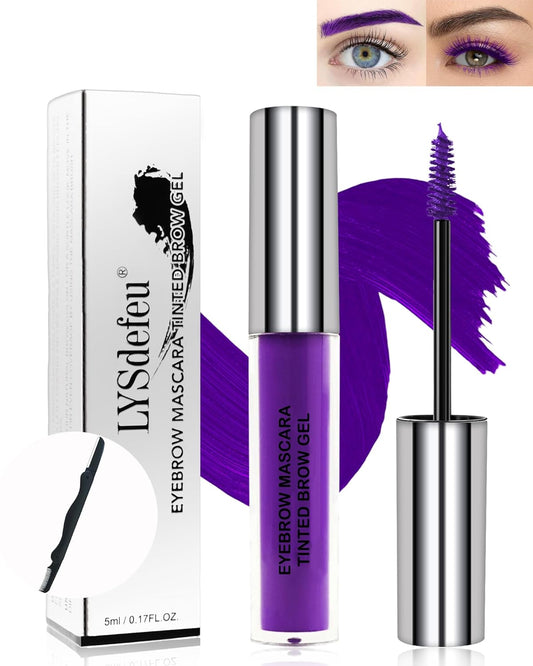 Tinted Brow Mascara Gel-1Pcs Long-lasting Waterproof Smudge-proof Purple Eyebrow Glue Colored Liquid Mascara,Tinted Brow Filler,Length Curly Mascara for Women, Eye Makeup Gift-08