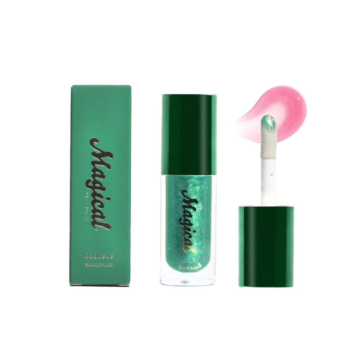 SWETIYOU Color Changing Lip Gloss PH Tinted Lip Oil, Green to Pink, Color Change Effect, Shine Finish, Mood Lip Oil Gloss Balm, Long Lasting Moisturizing Lip Glow Oil for Dry Lips