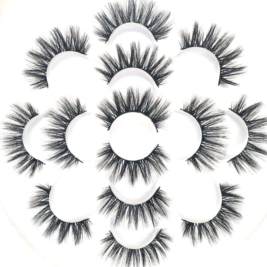 Sunniess 5D Volume False Eyelashes Faux Mink Soft Lashes Makeup Long Cross Handmade Reusable Fake Eyelashes